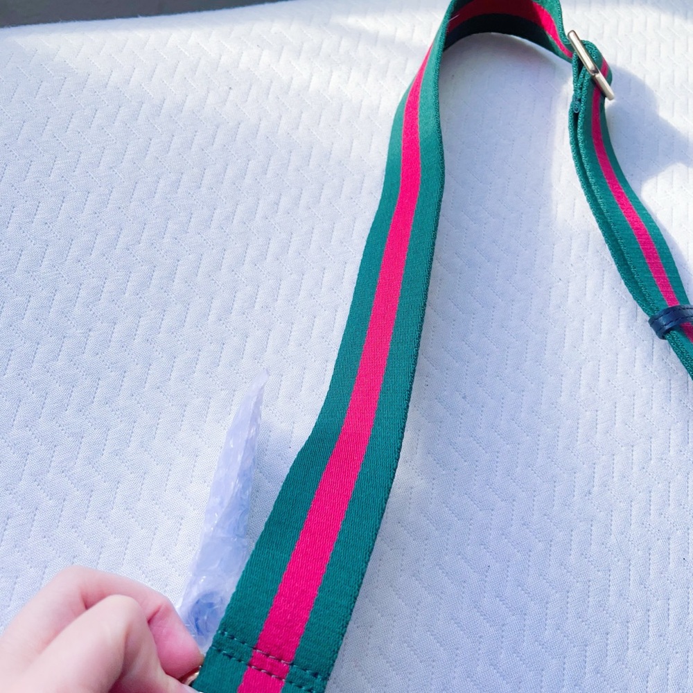 Gucci‎ GG canvas half moon hobo crossbody bag signature red and green web strap - Picture 10 of 16